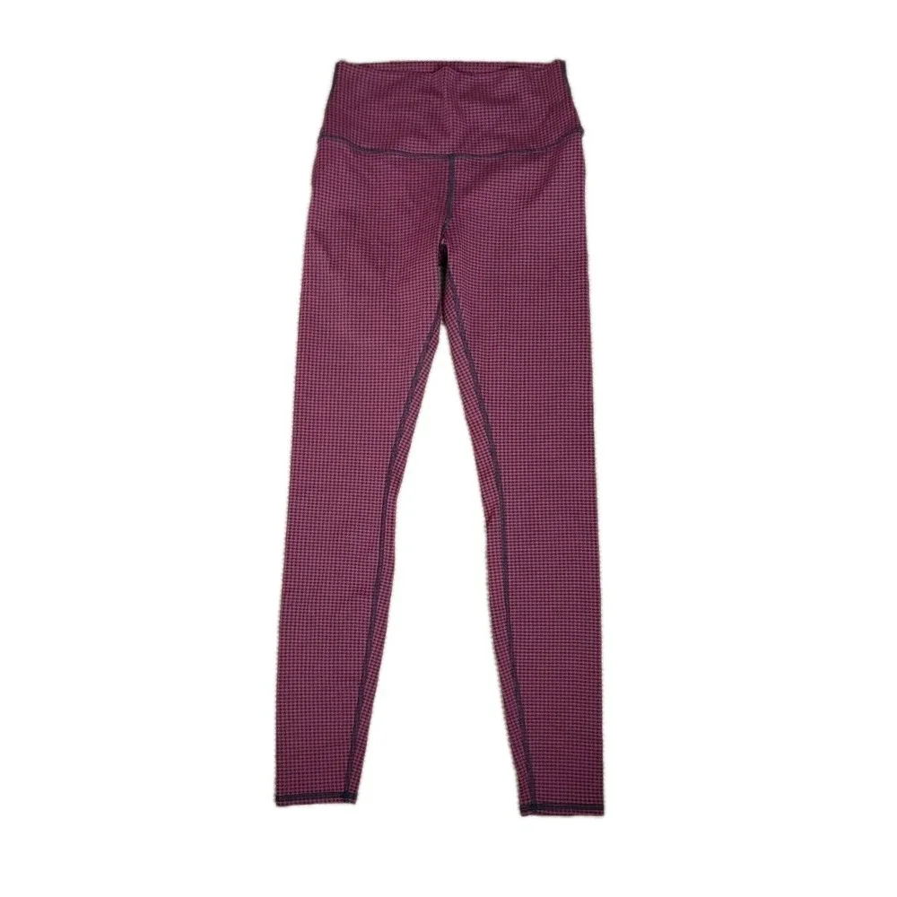 Alo Yoga Micro Houndstooth‎ Red/Black High Waisted Leggings Women's Size M